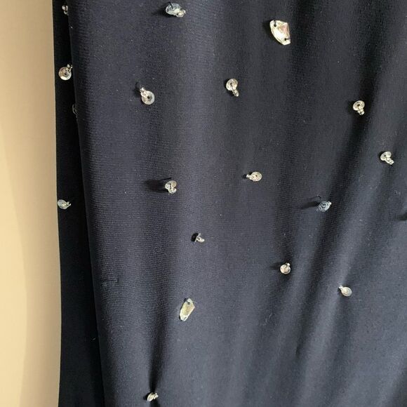 Gorgeous Navy Formal (Prom) Dress Embellished With Sequin’s & Crystals - Picture 13 of 15